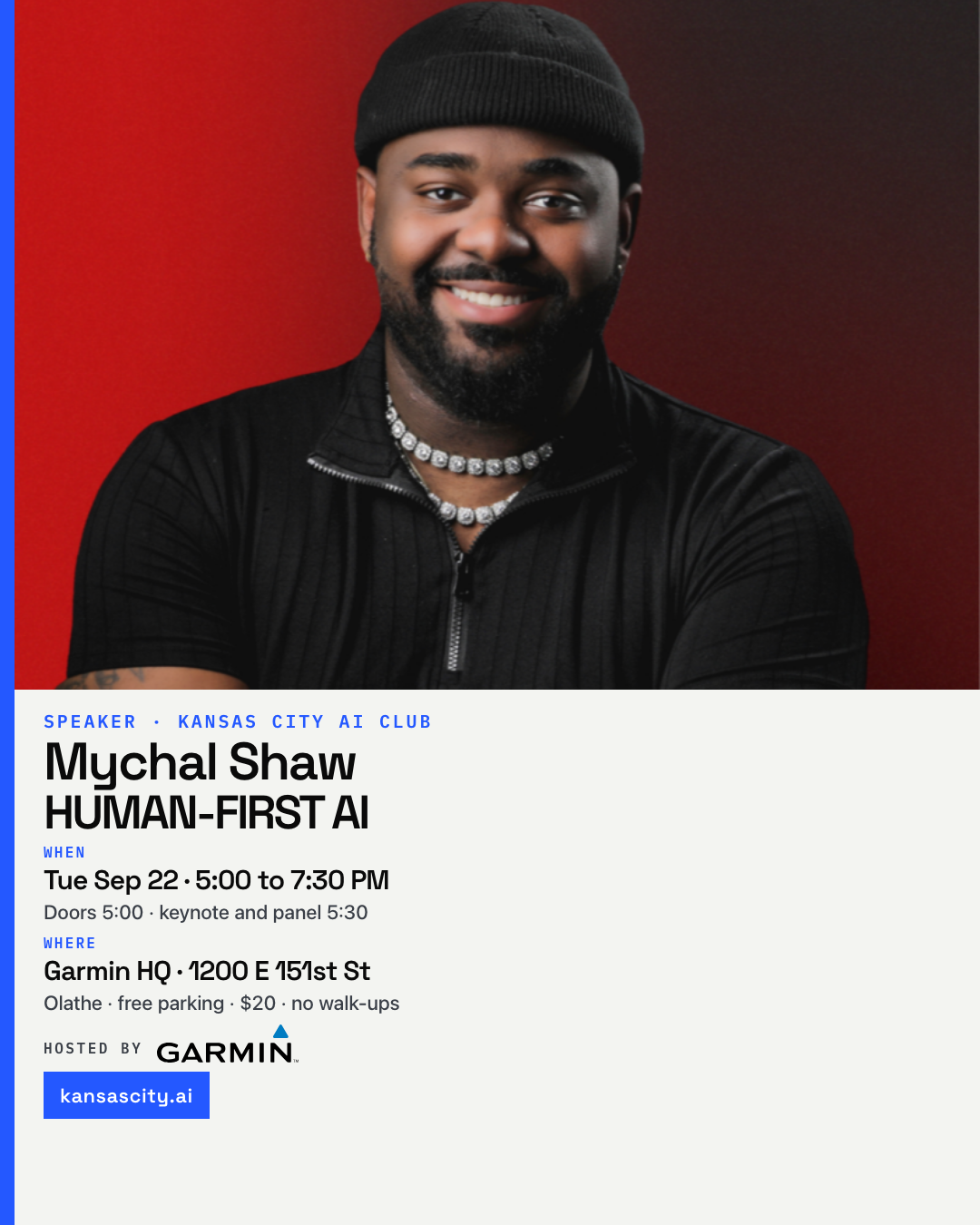 Sep 22 white speaker card, Mychal Shaw
